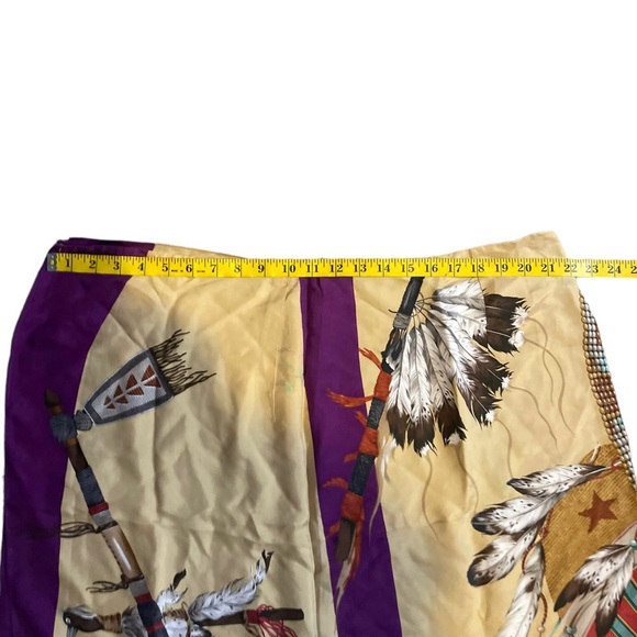 Ralph Lauren Indian Polo Country silk Wrap Skirt Southwestern Tribal Aztec Sz:8 - Picture 5 of 7